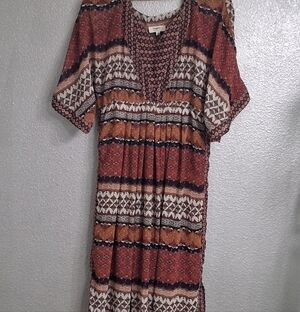 Hayden Los Angeles Multi Pattern Bohemian Maxi Dress   Size L
